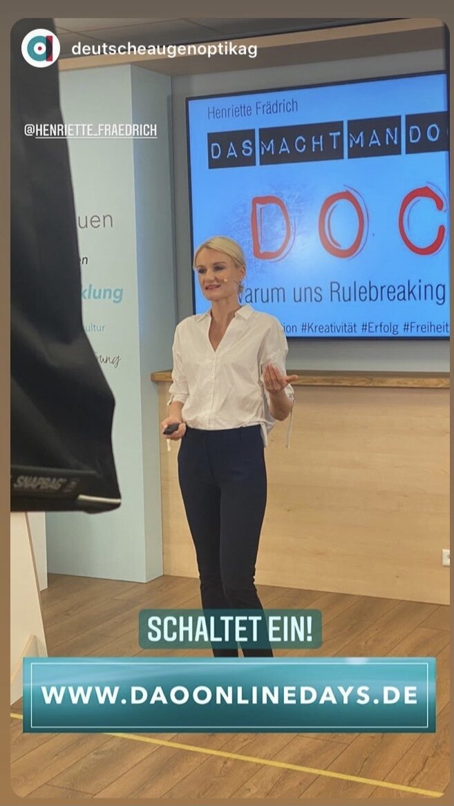 Henriette Frädrich · Online-Vortrag bei den DAO-Online-Days · Deutsche Augenoptik AG · 20.10.2020